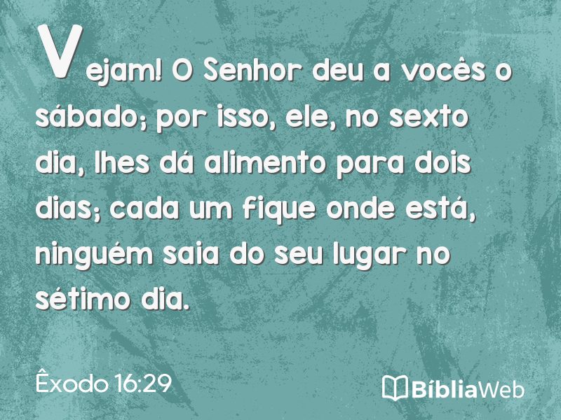 Êxodo 16:29 em imagem para compartilhar