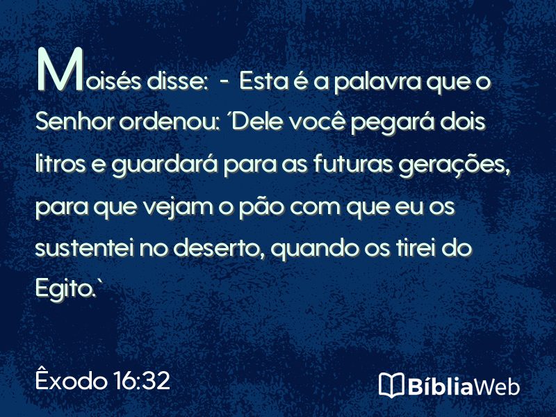 Êxodo 16:32 em imagem para compartilhar
