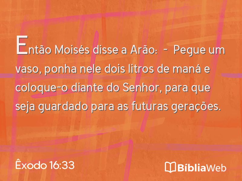 Êxodo 16:33 em imagem para compartilhar