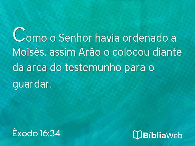Êxodo 16:34 em imagem para compartilhar
