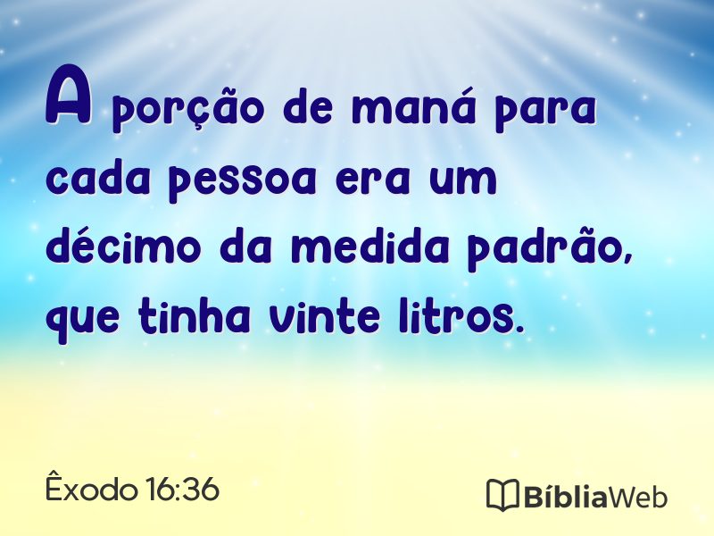 Êxodo 16:36 em imagem para compartilhar