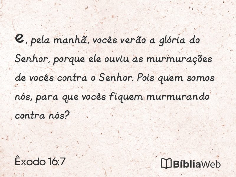 Êxodo 16:7 em imagem para compartilhar