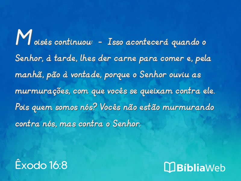 Êxodo 16:8 em imagem para compartilhar