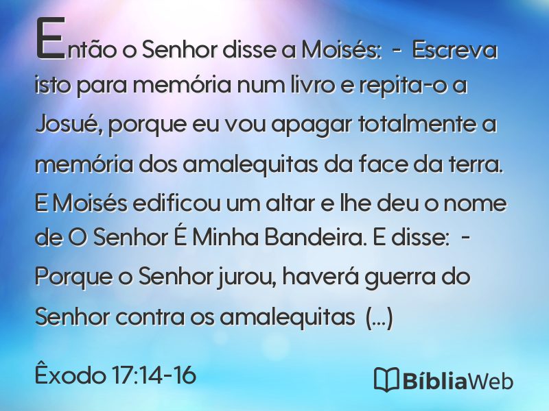 Êxodo 17:14-16 em imagem para compartilhar