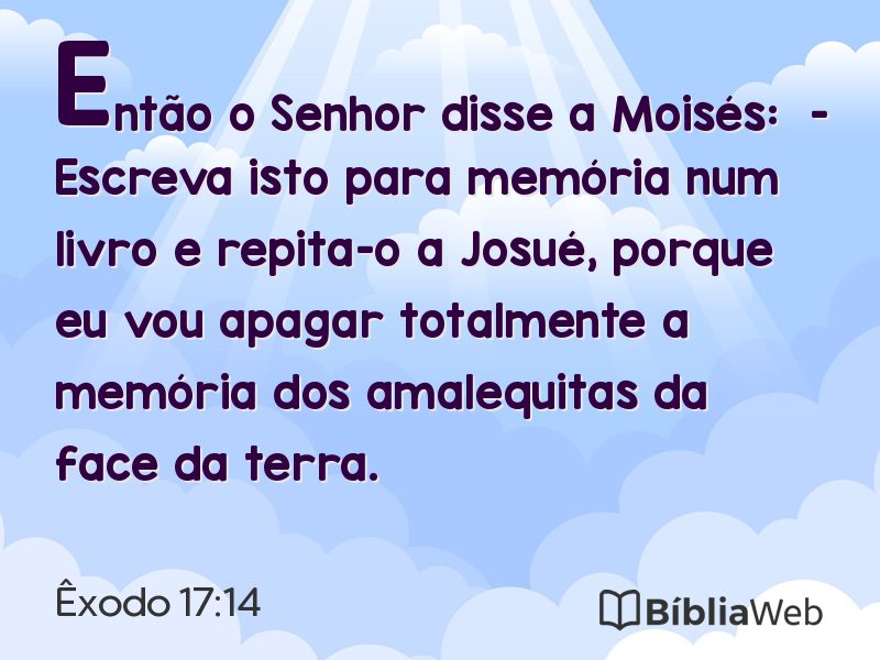 Êxodo 17:14 em imagem para compartilhar