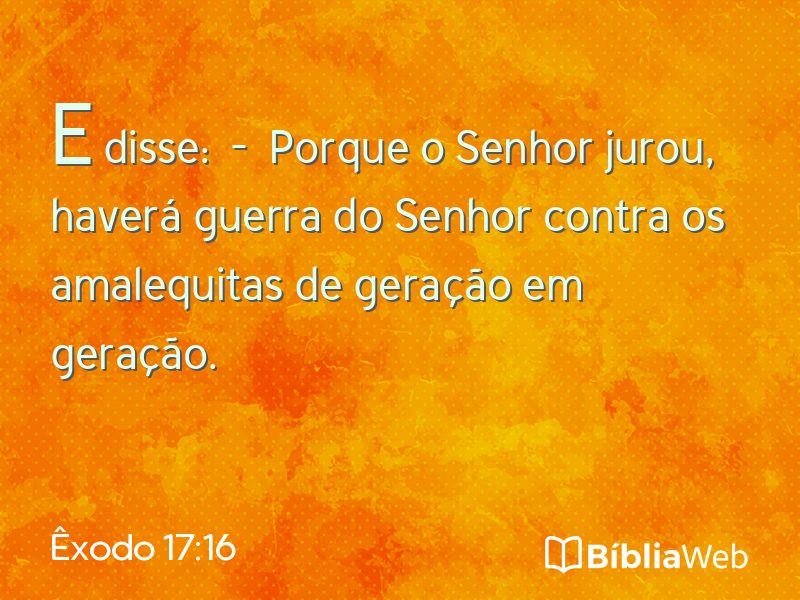 Êxodo 17:16 em imagem para compartilhar