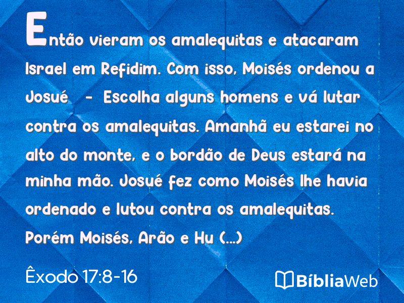 Êxodo 17:8-16 em imagem para compartilhar
