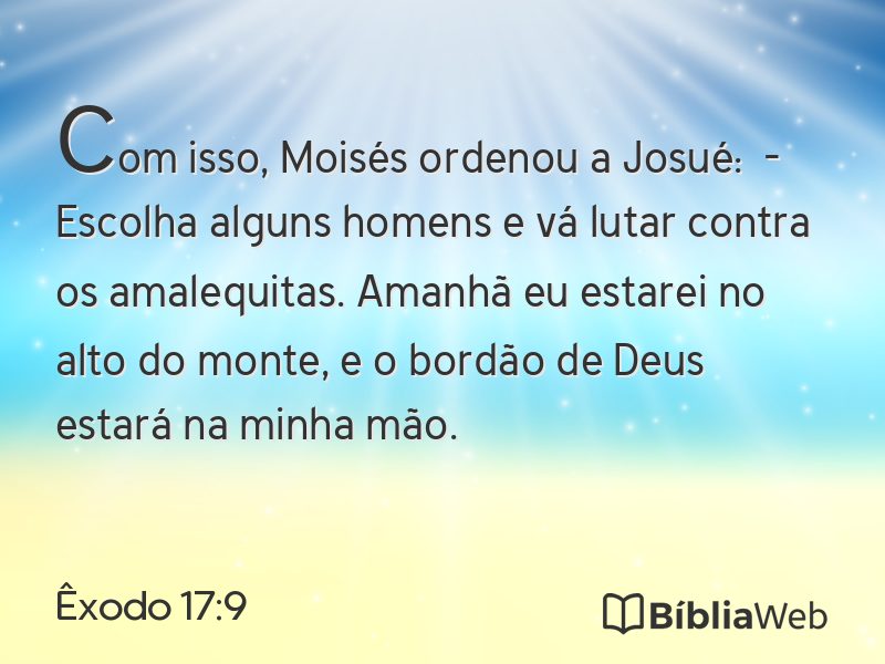 Êxodo 17:9 em imagem para compartilhar