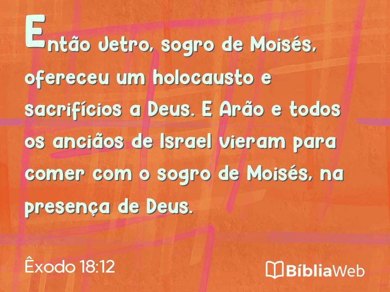Êxodo 18:12 em imagem para compartilhar
