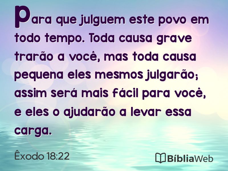 Êxodo 18:22 em imagem para compartilhar