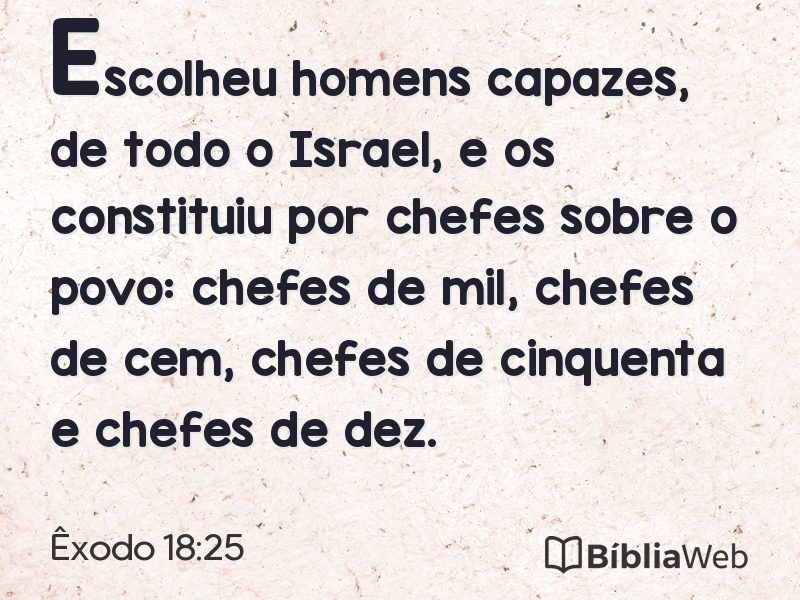 Êxodo 18:25 em imagem para compartilhar