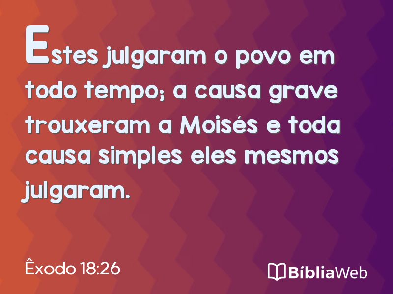 Êxodo 18:26 em imagem para compartilhar