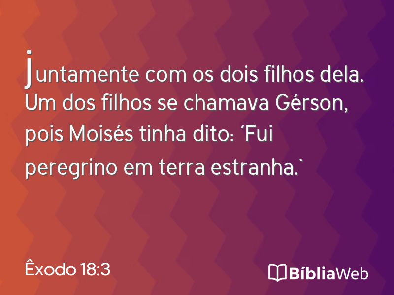 Êxodo 18:3 em imagem para compartilhar