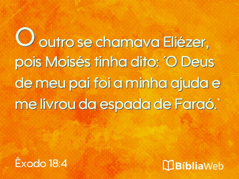 Êxodo 18:4 em imagem para compartilhar