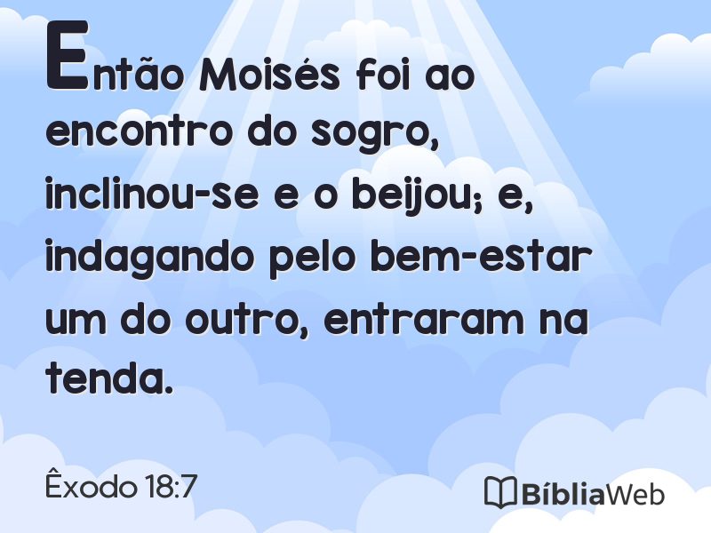 Êxodo 18:7 em imagem para compartilhar