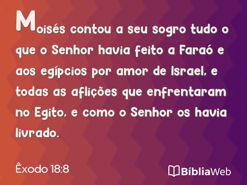 Êxodo 18:8 em imagem para compartilhar