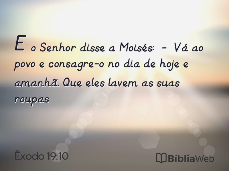 Êxodo 19:10 em imagem para compartilhar