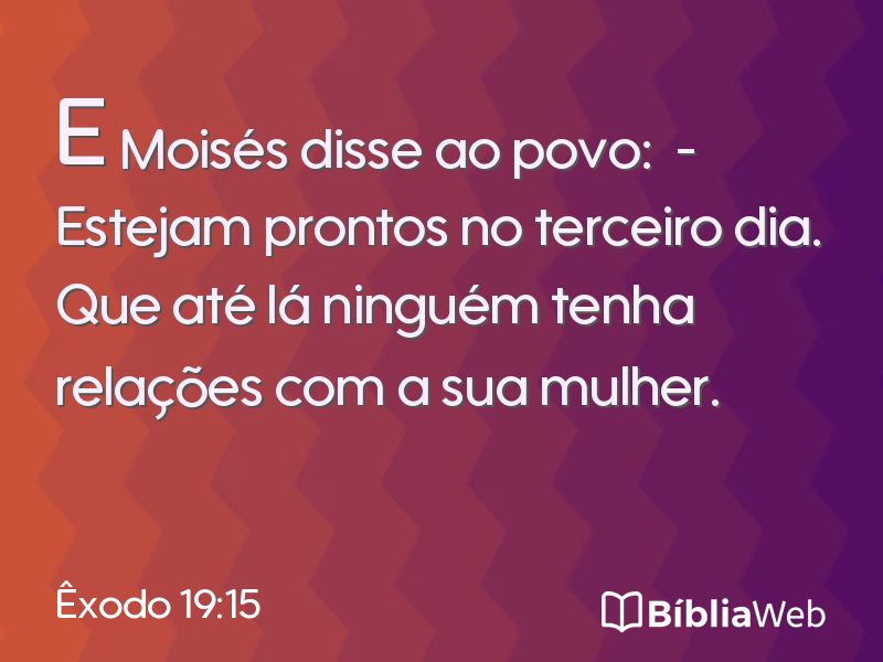 Êxodo 19:15 em imagem para compartilhar