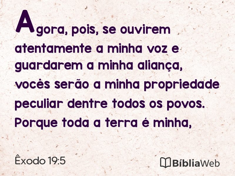 Êxodo 19:5 em imagem para compartilhar