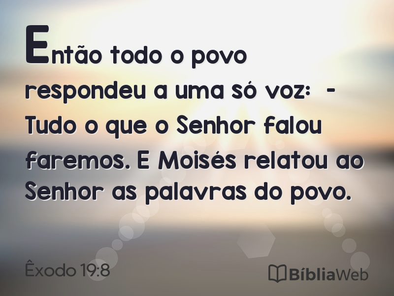 Êxodo 19:8 em imagem para compartilhar