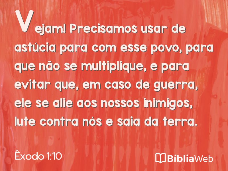 Êxodo 1:10 em imagem para compartilhar