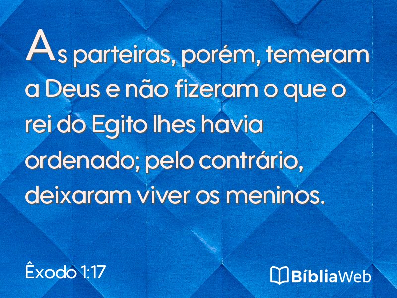Êxodo 1:17 em imagem para compartilhar