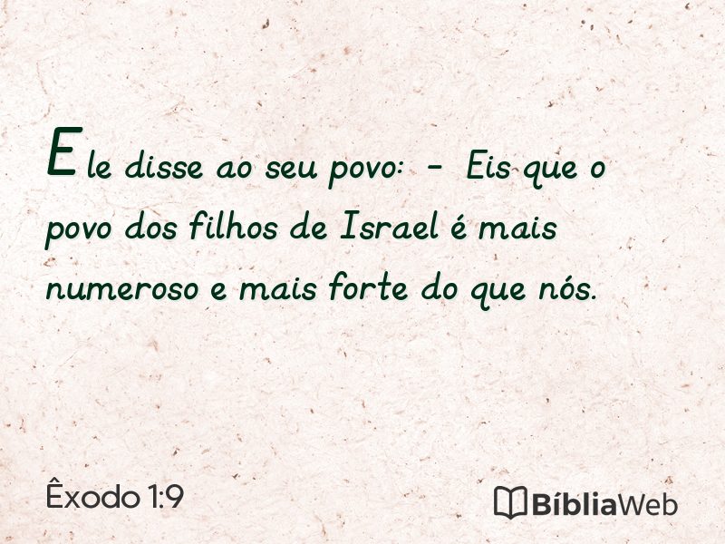 Êxodo 1:9 em imagem para compartilhar