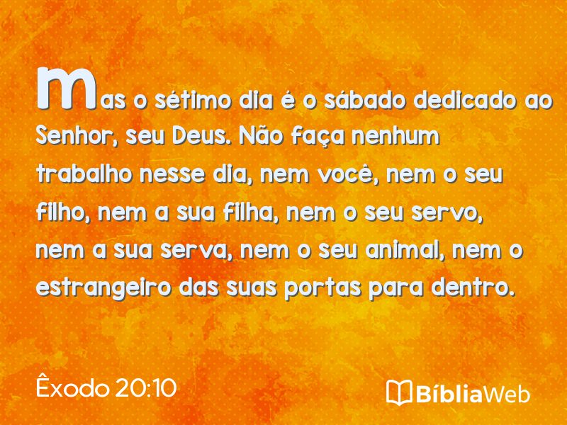 Êxodo 20:10 em imagem para compartilhar