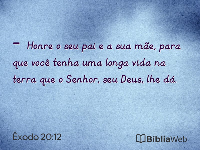 Êxodo 20:12 em imagem para compartilhar