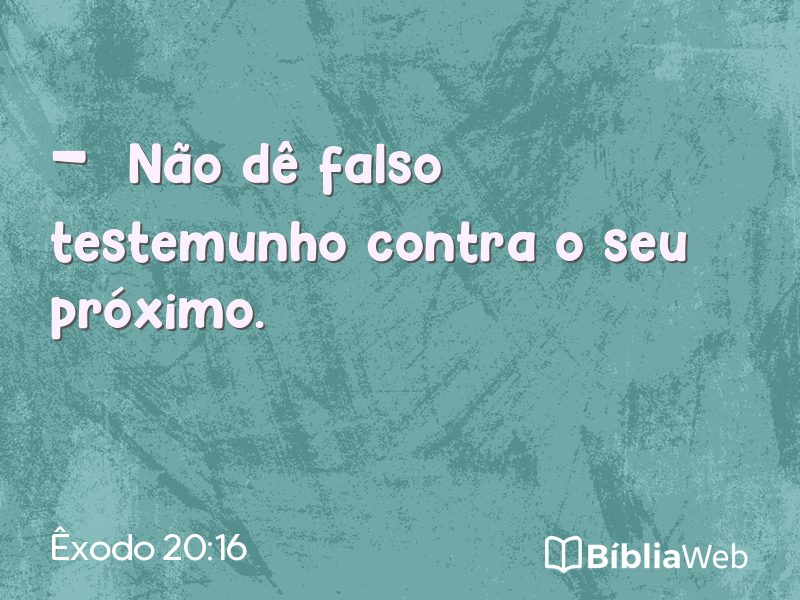 Êxodo 20:16 em imagem para compartilhar