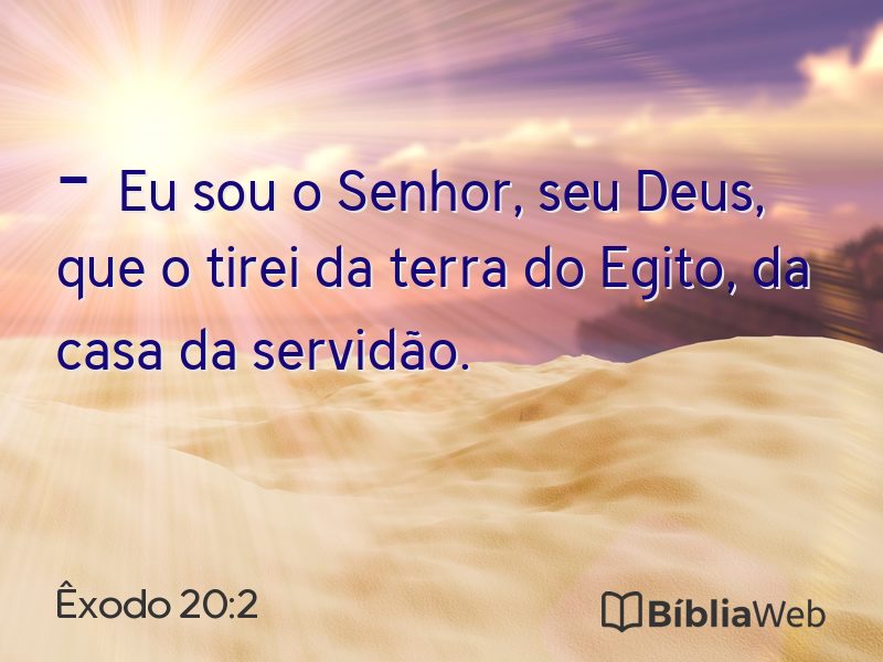 Êxodo 20:2 em imagem para compartilhar