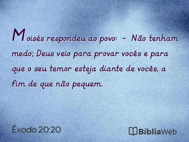 Êxodo 20:20 em imagem para compartilhar