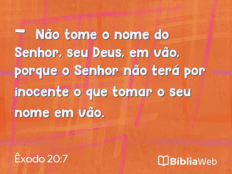 Êxodo 20:7 em imagem para compartilhar