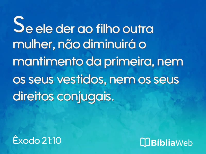 Êxodo 21:10 em imagem para compartilhar