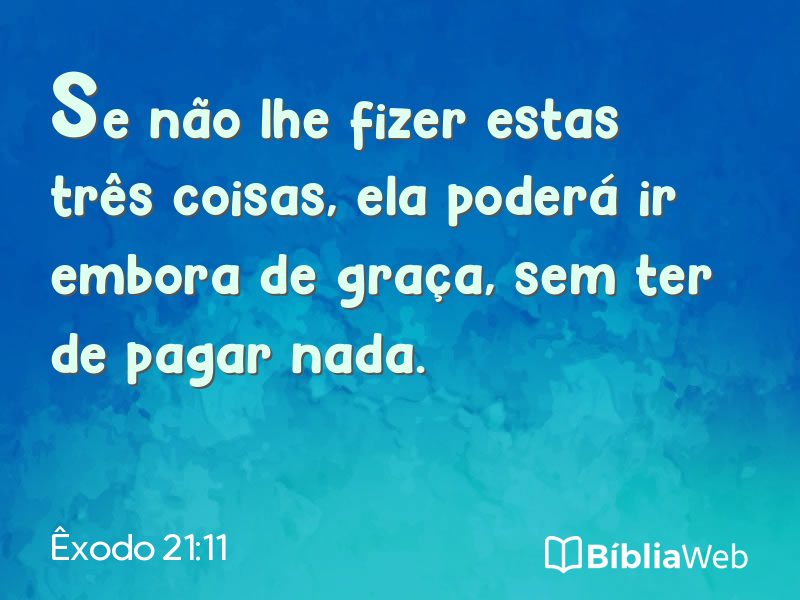 Êxodo 21:11 em imagem para compartilhar