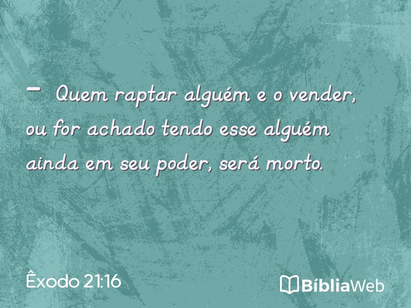 Êxodo 21:16 em imagem para compartilhar