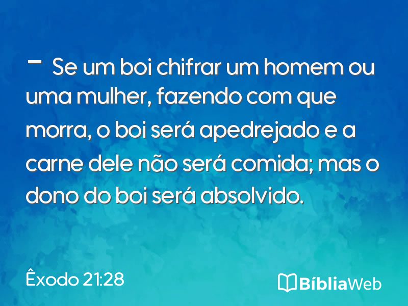 Êxodo 21:28 em imagem para compartilhar