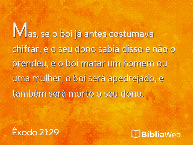 Êxodo 21:29 em imagem para compartilhar