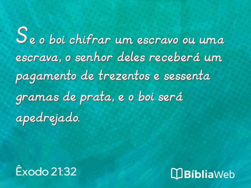 Êxodo 21:32 em imagem para compartilhar