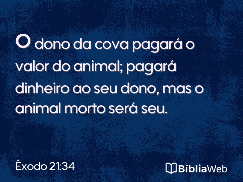 Êxodo 21:34 em imagem para compartilhar