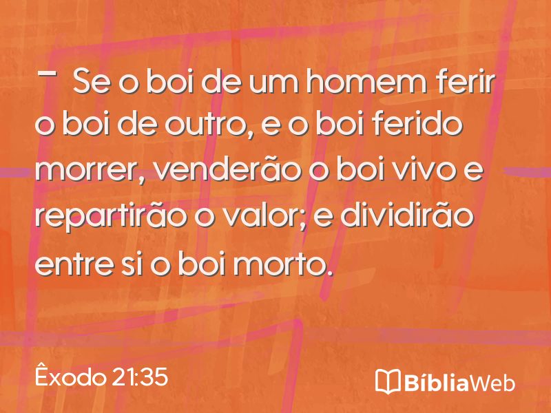 Êxodo 21:35 em imagem para compartilhar