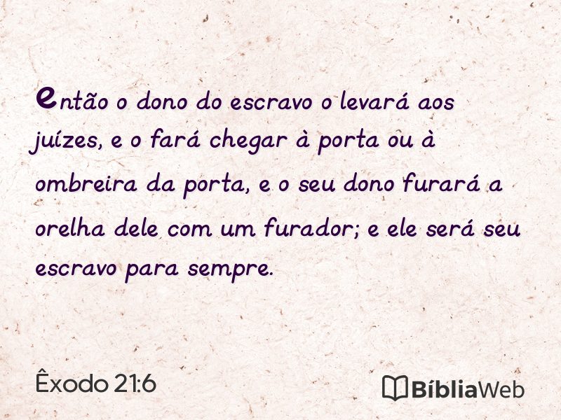 Êxodo 21:6 em imagem para compartilhar