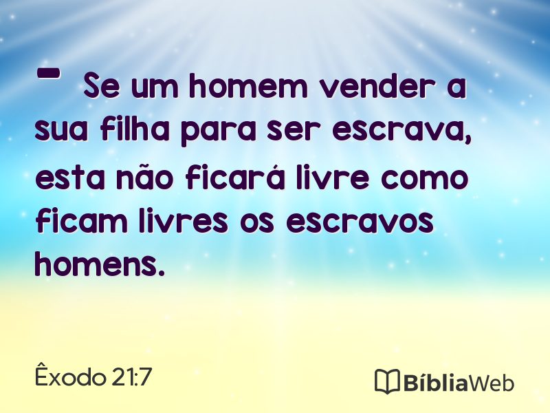 Êxodo 21:7 em imagem para compartilhar