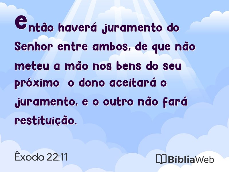 Êxodo 22:11 em imagem para compartilhar