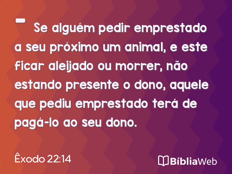 Êxodo 22:14 em imagem para compartilhar