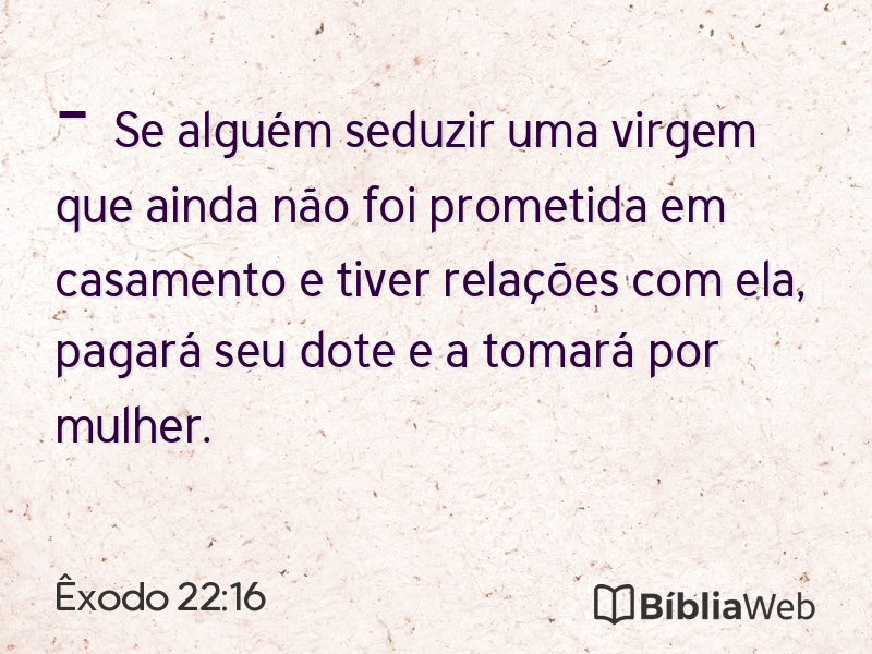 Êxodo 22:16 em imagem para compartilhar