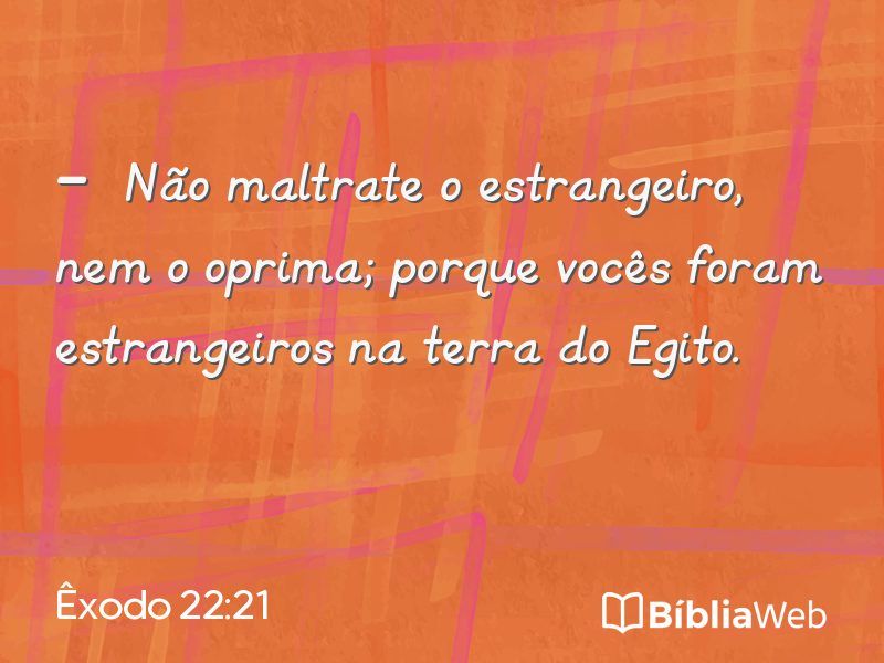 Êxodo 22:21 em imagem para compartilhar
