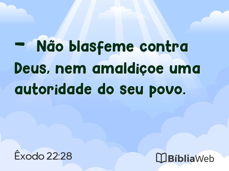 Êxodo 22:28 em imagem para compartilhar