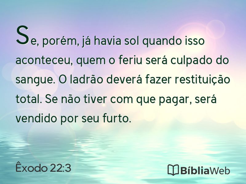 Êxodo 22:3 em imagem para compartilhar