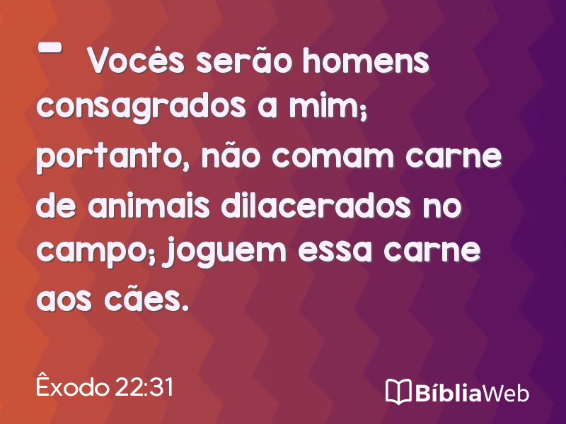 Êxodo 22:31 em imagem para compartilhar